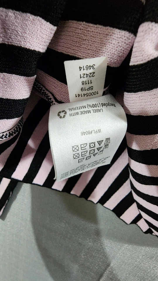 Suéter de punto a rayas INC para mujer Pullover Cascada negro dorado talla mediana #16 Foto 4 de 4