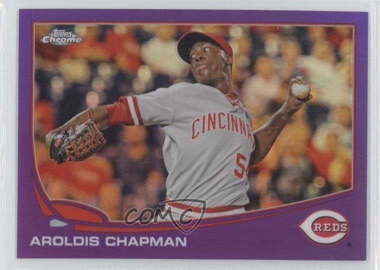2013 Topps Chrome Retail Purple Refractor Aroldis Chapman #124 0o0