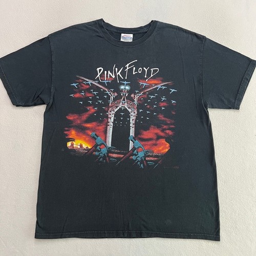 VTG Pink Floyd The Wall Marching Hammers Band Tee Large Black Hanes Heavyweight - Image 1