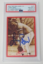 Larry Bird HOF Signed 1994 Ted Williams Red Foil Baseball Card LP1 PSA 10 Auto