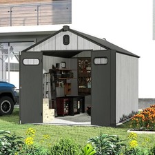 Domi 8'X12' Outdoor Resin Storage Shed,Plastic Garden Shed w/Lockable Door.