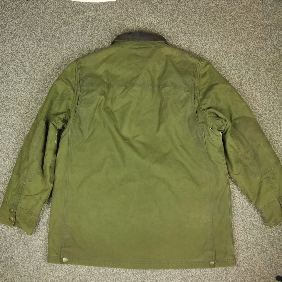 Vintage LL Bean Lined Work Jacket Wax Chore Coat Canvas Size Large green mens - Image 4 of 4