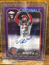 Victor Scott II 2024 Topps Chrome Update Purple Refractor Auto RC /250