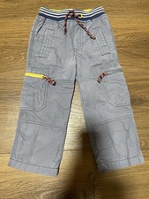 Mini Boden Gray Lined Cargo Pants Size 3Y Excellent Condition