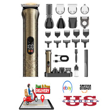Men's Beard Trimmer Kit Hair Clippers Electric Waterproof Razor Set for Mustache
