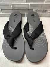 Clarks Women's Arla Glison Cloudsteppers Gray & Black Soft Cushion Sandal~11 M