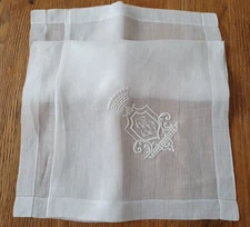 Monogram Bridal Handkerchief Under Count's Crown - 3