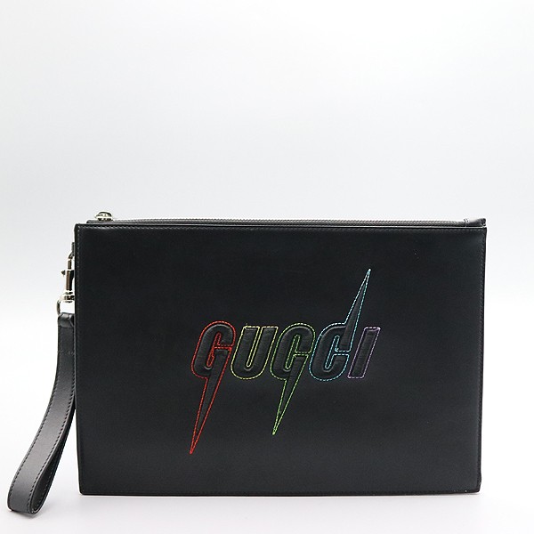 Gucci GG Blade Embroidered Clutch with Detachable Wrist Strap