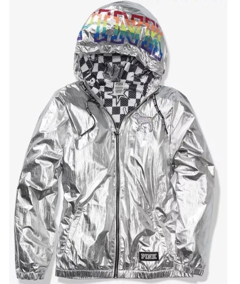 Chaqueta Victoria’s Secret ROSA Plateada Anorak Desfile de Moda EXCLUSIVA XS S 2018 Foto 3 de 4