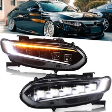 2PCS LED Headlights For Honda Accord 2018-2022 Head Lamps Sequential Assembly