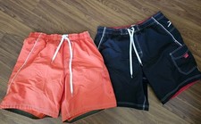 Speedo Swim Shorts Mens Large Orange And Black Two Pair Mesh Lined Drawstring