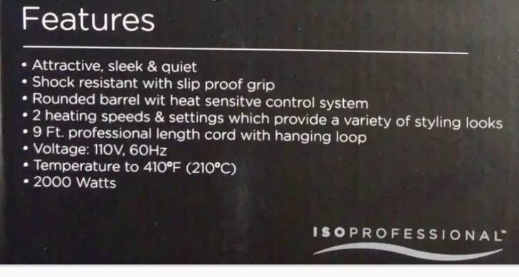 Secador PROLISS HairLux 3900 blanco 2 velocidades con cable profesional de 9 pies. Foto 3 de 4