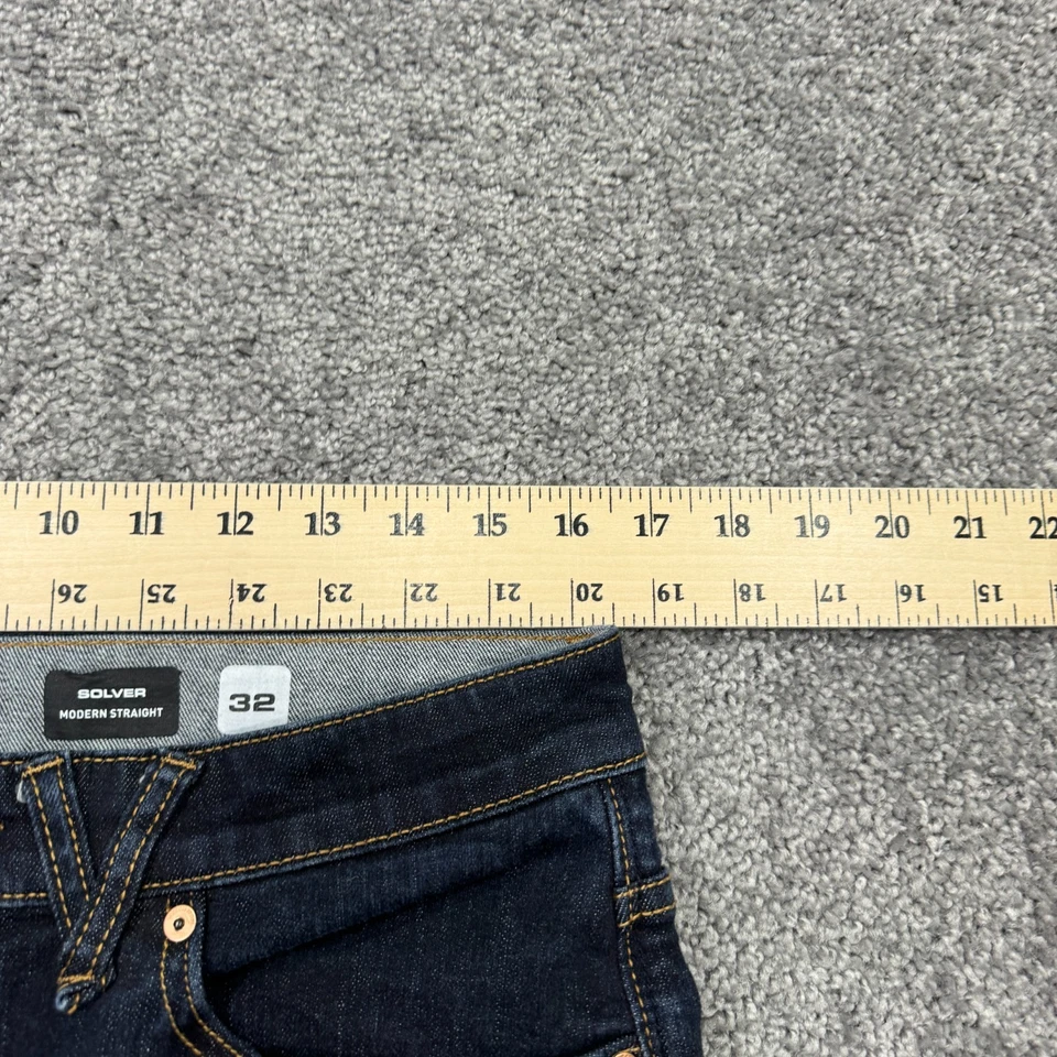 Volcom Jeans Mens 32x30 Blue Solver Modern Straight Dark Wash Denim Work Casual - Image 3 of 4