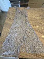 madewell dress 0P Floral Midi  Dress Blue White