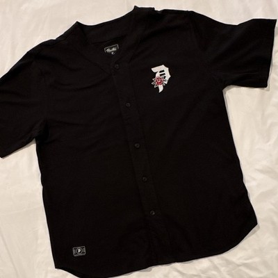 Primitive Skateboarding Baseball Jersey Mens XXL Black Button Front Cotton￼