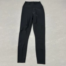 Alo Pants Women XXS Black Solid Straight Legging Pull On Stretch Workout Gym 2XS