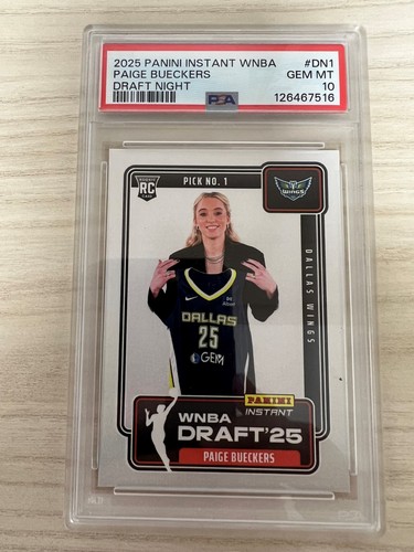 2025 Panini Instant WNBA Draft Night Card #DN1 Paige Bueckers RC Rookie PSA 10