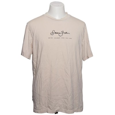 Sean John, T-shirt, Größe: M, Beige, Baumwolle, Print, Herren #XIt
