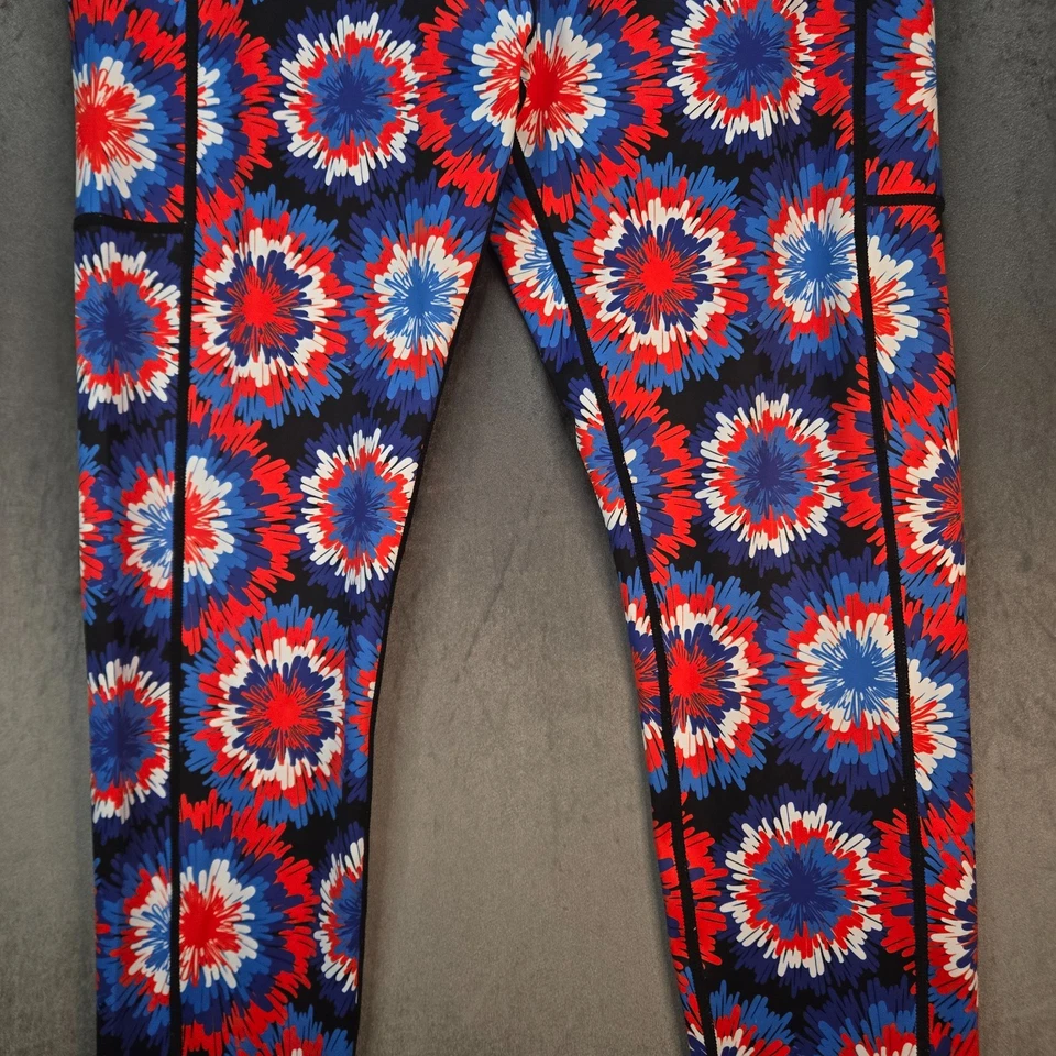 Constantly Varied Gear Ankle Leggings L Red White Blue Bursts Squat Approved CVG - Image 3 of 4