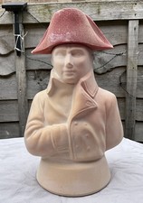 Vintage Painted Terracotta Glass Napoleon Brandy Decanter Bottle - Empty