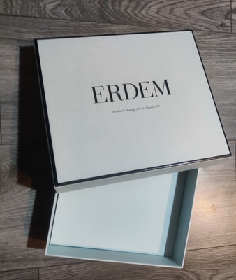 ERDEM leere hellblaue Box mit Schaumstoffboden 23,5 x 20,5 x 6 cm