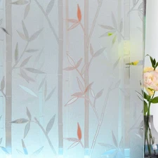 Static Cling Window Film,Privacy Door Film,Decorative Glass Film,Bamboo Stain...
