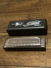 Swan Harmonica 10 Holes Key of C SILVER w/ Case Blues Harp Stainless Steel NEW