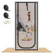 Upgraded Reinforced Cat Screen Door, 40x84'' Heavy Duty Pets Proof Screen Doo