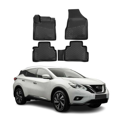 OMAC Floor Mats Liner for Nissan Murano 2015-2018 Black TPE All-Weather 4 Pcs