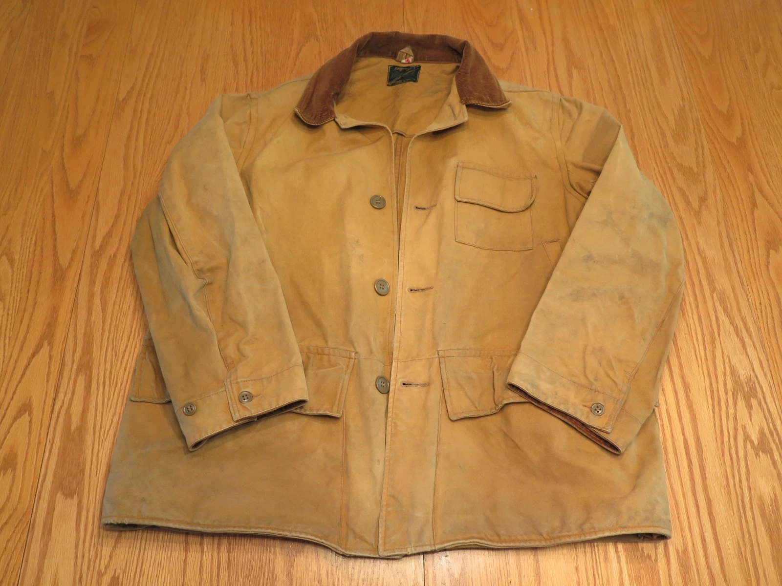 Vtg. Utica Duxbak Jacket Mens 42 Mohawk Hunting Fishing Coat Game Pouch Canvas
