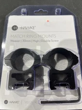 Hawke Optics 30mm 2-Piece High Match Mount Weaver Rail Black Scope Rings 22117