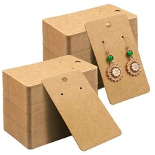 Kraft Paper Earring Display Cards, 500 Pack, 3.5 x 2 Inches Brown