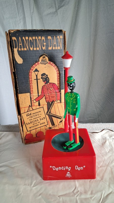 Vintage 1950s Bell Products Dancing Dan Mystery Mike w Box Battery Op Toy Works