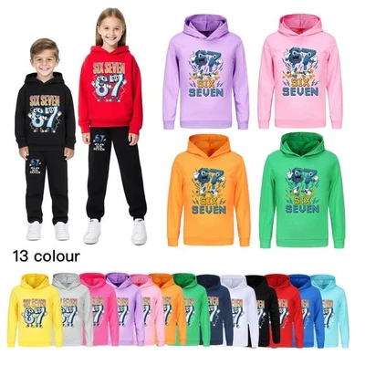67 Six Seven Funny Number With Joke Print Graphic Sweatshirt Novelty Kids Hoodie