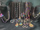 Vtg Now Colorful Costume Estate Jewelry Lot Necklaces Bracelet Earrings Ring 905