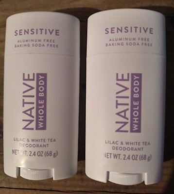 Native Sensitive Whole Body Deodorant Lilac & White Tea 2.4 oz 2 PACK SHIPS FAST