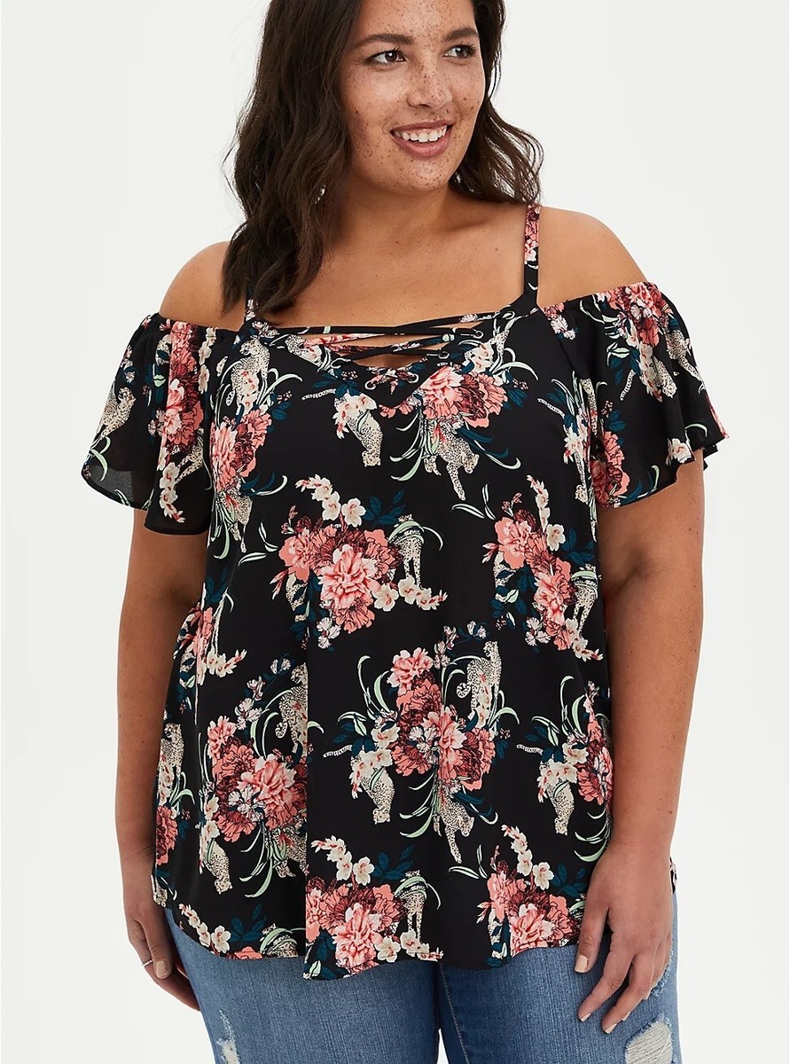 size 22 cold shoulder tops