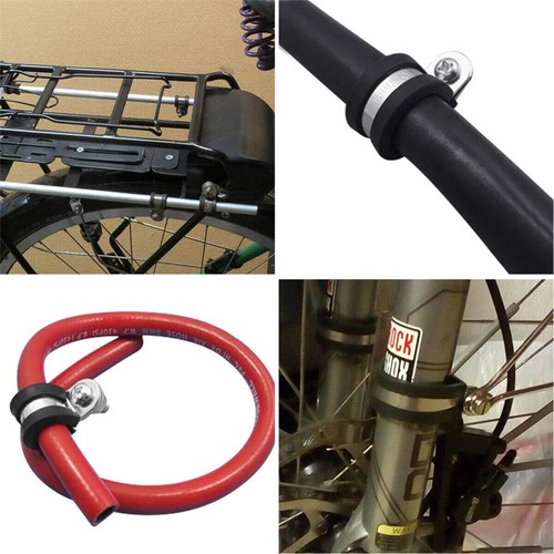 1 10 P Clips Rubber Lined Stainless Steel W1 Hose Pipe Cable Clamp Mounting Clip - Picture 8 of 41