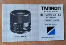Tamron Adaptall-2 35-70mm F3.5-4.5 CF Macro Compact Zoom Instrukcja obsługi 