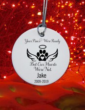 Pet Memorial porcelain Christmas Ornament 2021 dog cat personalized