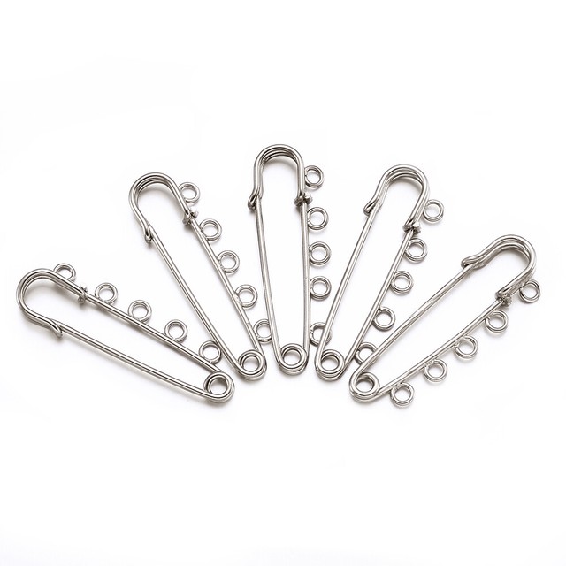 5 x Platinum Color Iron Kilt Pins Jewelry Findings 16mm