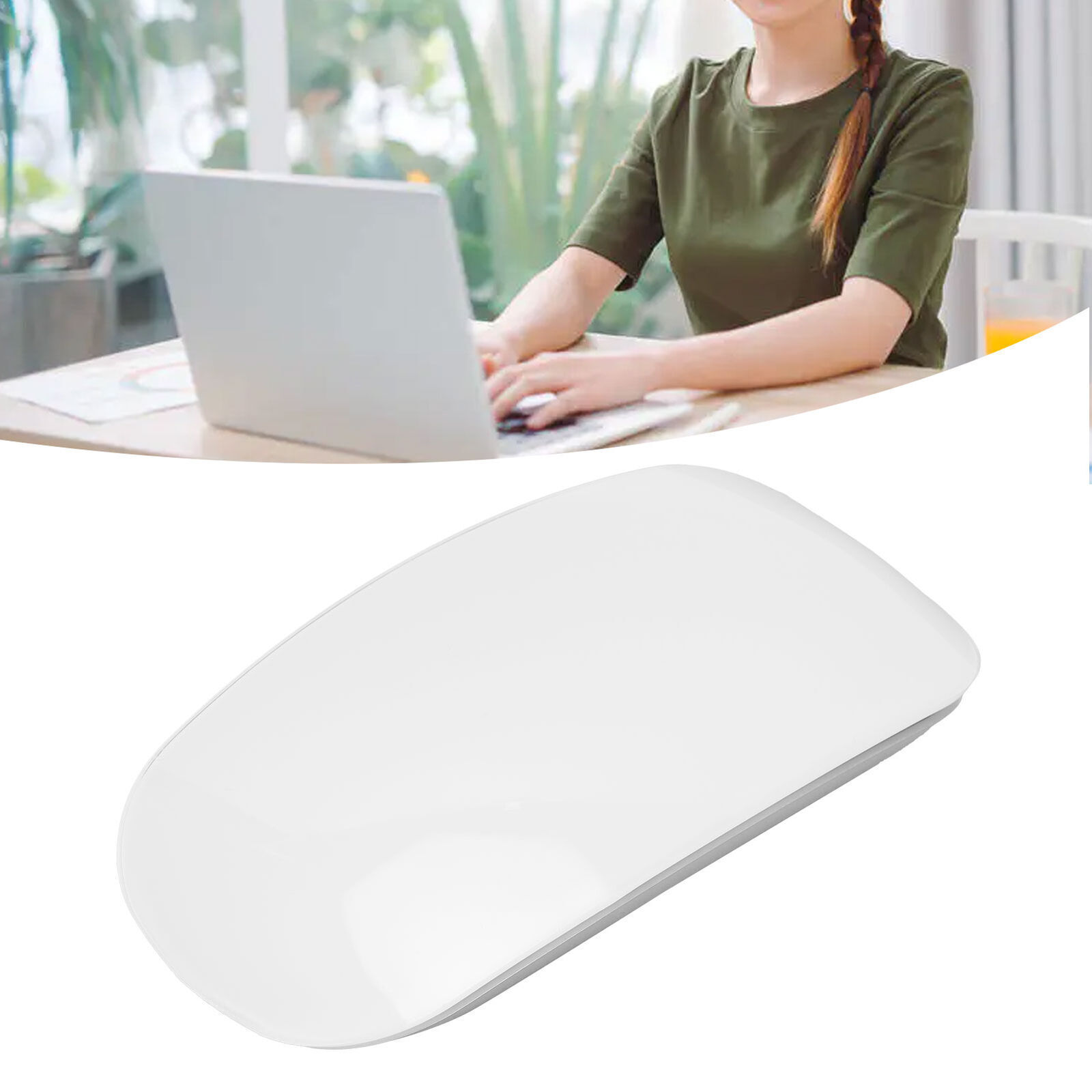 Silent Wireless Mouse with Ergonomic Design and Touch Control for Computers-image