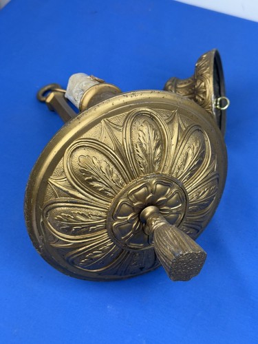 Lámpara colgante C.1915 con dosel de latón fundido, sartén y borla, 3 luces - Imagen 11 de 16