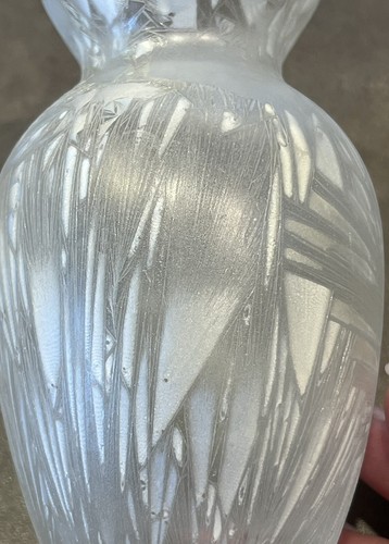 Old Mont Joye Legras Glass Nouveau Chipped Ice Acid Frosted Crystal Glass Vase - Picture 13 of 20