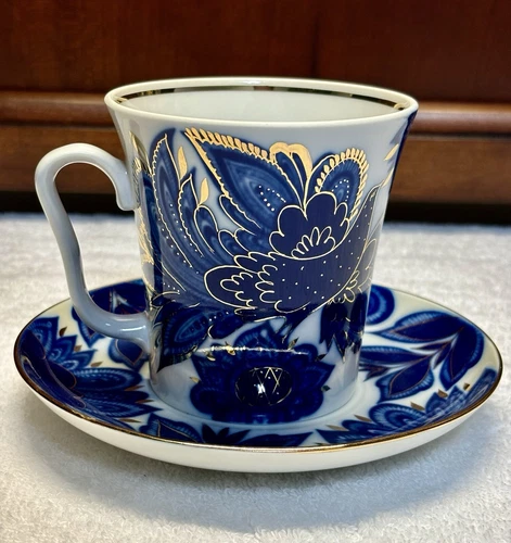 Lomonosov Porcelain Cup And Saucer From Russia