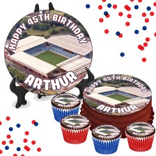 Aston Villa Park Stadium PERSONALISED Edible Cake/Cupcake Toppers Football Gift