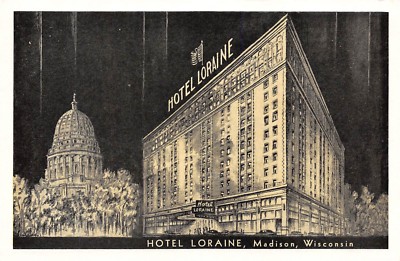 WI - 1950 s Hotel Loraine at Madison, Wis. - Artist s Rendering Postcard