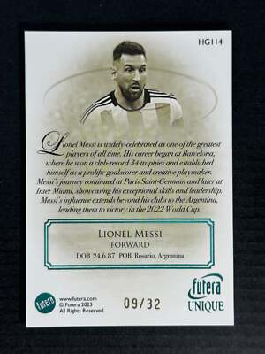 2024 Futera Unique Nostalgia Heritage Turquoise #114 Lionel Messi