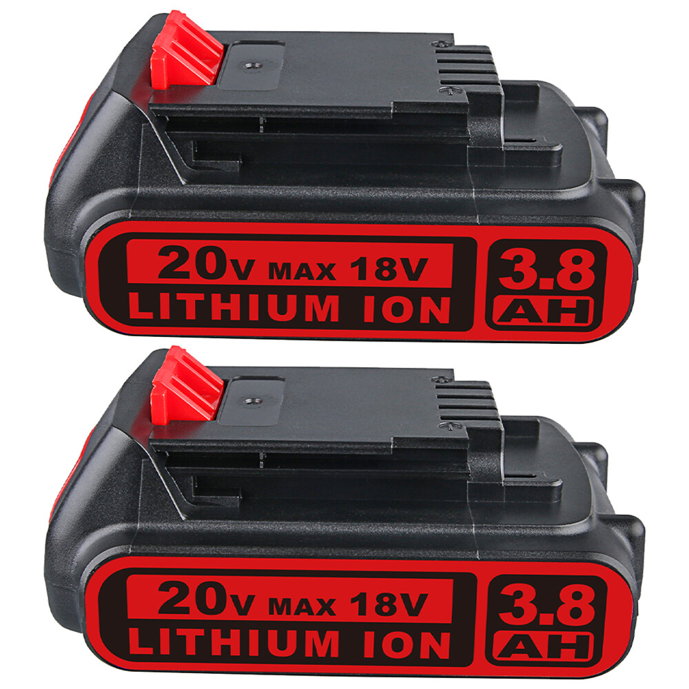 2X 20V Lithium-ion for BLACK+DECKER 3.8Ah Battery 20 Volt LBXR20 LBX20 LBXR20