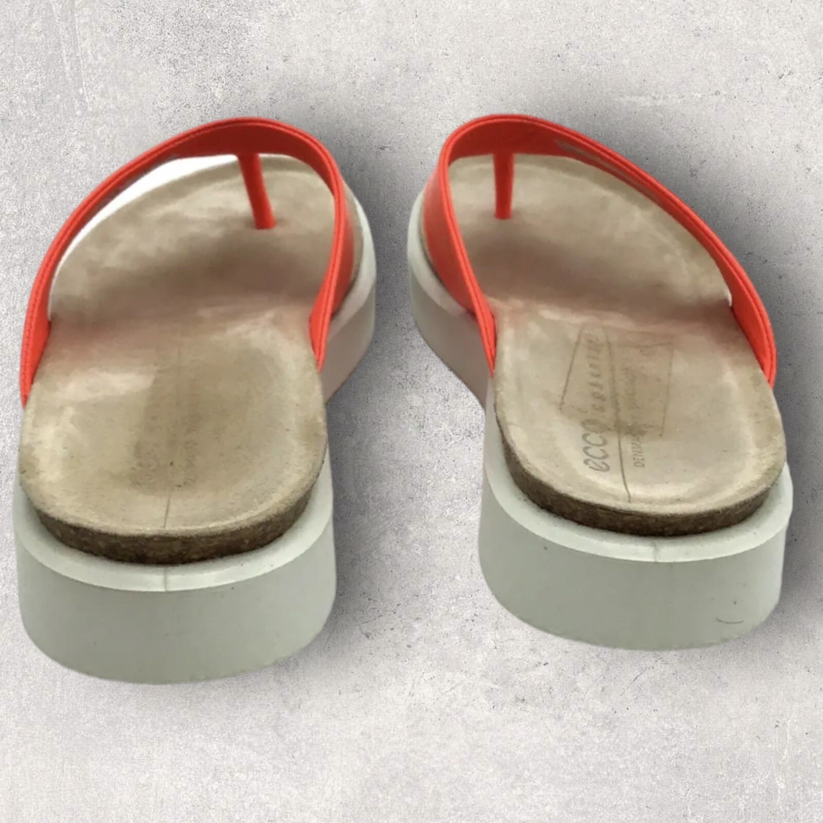 Ecco Womens Flip Flops Corksphere Sandals Orange 40 C… Gem